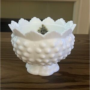 Vtg Fenton Hobnail Candle Holder